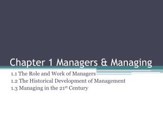 Chapter 1 Managers &amp; Managing