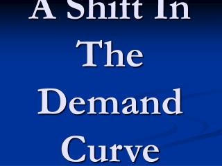 A Shift In The Demand Curve