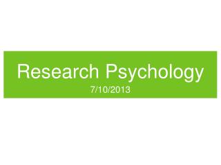 Research Psychology