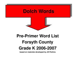 Dolch Words