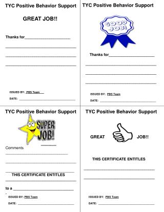 TYC Positive Behavior Support
