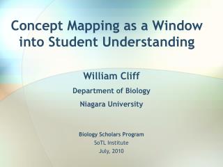 Concept Mapping as a Window into Student Understanding