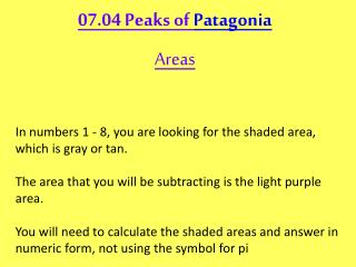 07.04 Peaks of Patagonia Areas