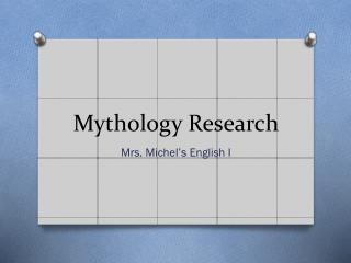 Mythology Research