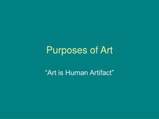 Purposes of Art