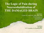 The Logic of Pain during Neurorehabilitation of THE DAMAGED BRAIN