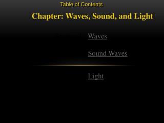 Chapter: Waves, Sound, and Light