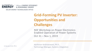 Grid-Forming PV Inverter: Opportunities and Challenges