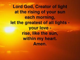 Lord God, Creator of light