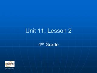 Unit 11, Lesson 2