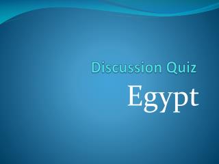Discussion Quiz