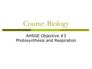 Course: Biology