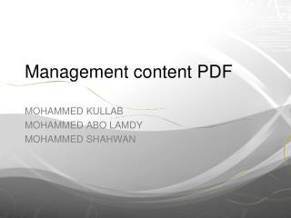 Management content PDF