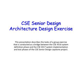 CSE Senior Design Architecture Design Exercise