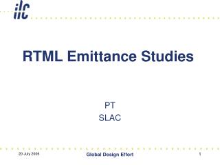 RTML Emittance Studies