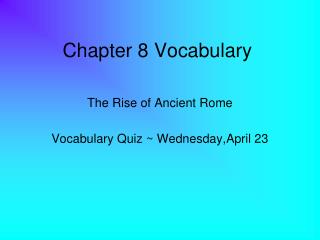 Chapter 8 Vocabulary