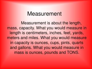 Measurement