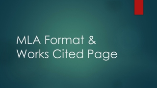 MLA Format & Works Cited Page