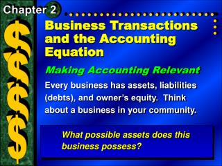 Business Transactions and the Accounting Equation