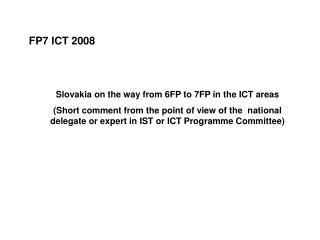 FP7 ICT 2008