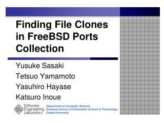Finding File Clones in FreeBSD Ports Collection