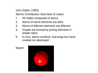 john dalton contribution to atomic theory