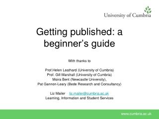 Getting published: a beginner’s guide
