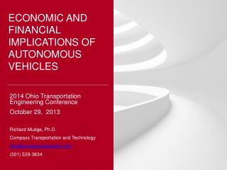 Economic and financial implications of autonomous vehicles