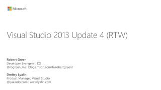 Visual Studio 2013 Update 4 (RTW)