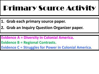 Primary Source Activity