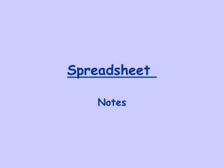 Spreadsheet