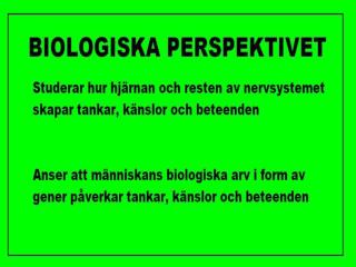 Biologiska perspektivet uppdaterad 2011