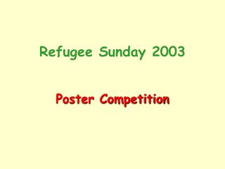 Refugee Sunday 2003