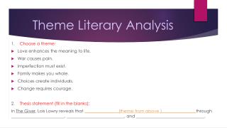 Theme Literary Analysis
