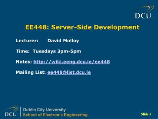 EE448: Server-Side Development