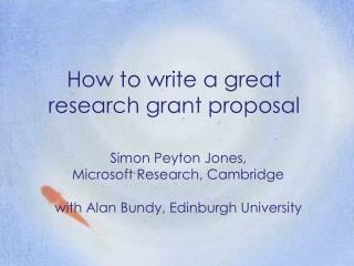 How to write a great research grant proposal