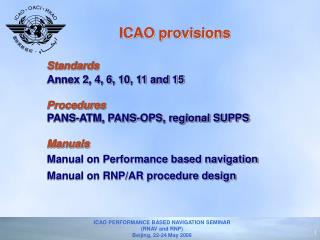 ICAO provisions