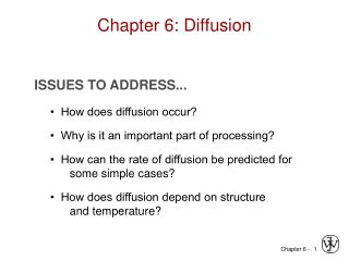 Chapter 6: Diffusion
