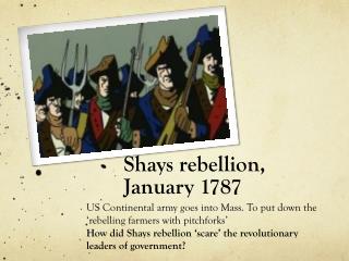 Shays rebellion, January 1787