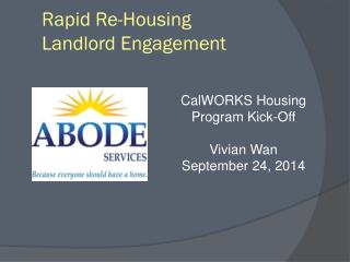 Rapid Re-Housing Landlord Engagement