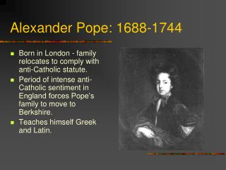 Alexander Pope: 1688-1744