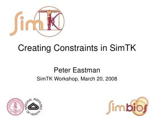 Creating Constraints in SimTK Peter Eastman SimTK Workshop, March 20, 2008