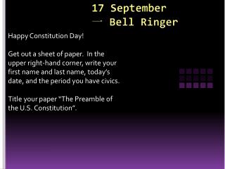 17 September 一 Bell Ringer