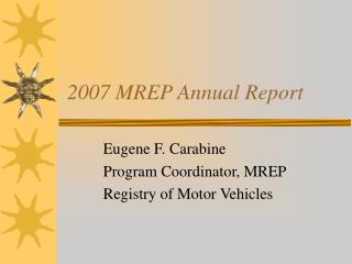 2007 MREP Annual Report