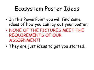 Ecosystem Poster Ideas