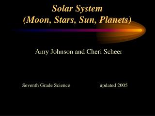 Solar System (Moon, Stars, Sun, Planets)