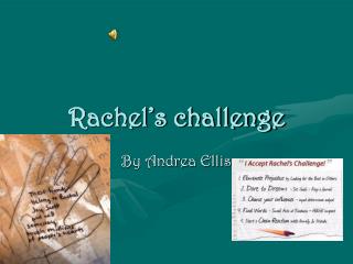 Rachel’s challenge