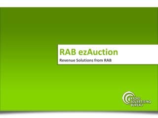 RAB ezAuction Revenue Solutions from RAB