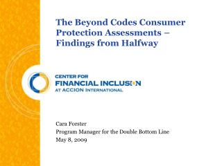 The Beyond Codes Consumer Protection Assessments – Findings from Halfway