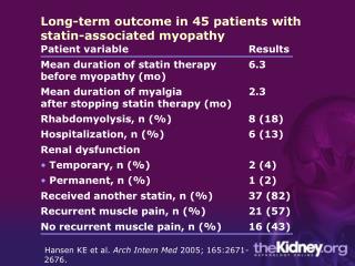 Hansen KE et al. Arch Intern Med 2005; 165:2671-2676.